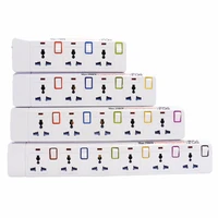 universal power strip 2500w overload protection multiple extension sockets individual switched universal plug outlets 1 5m cord