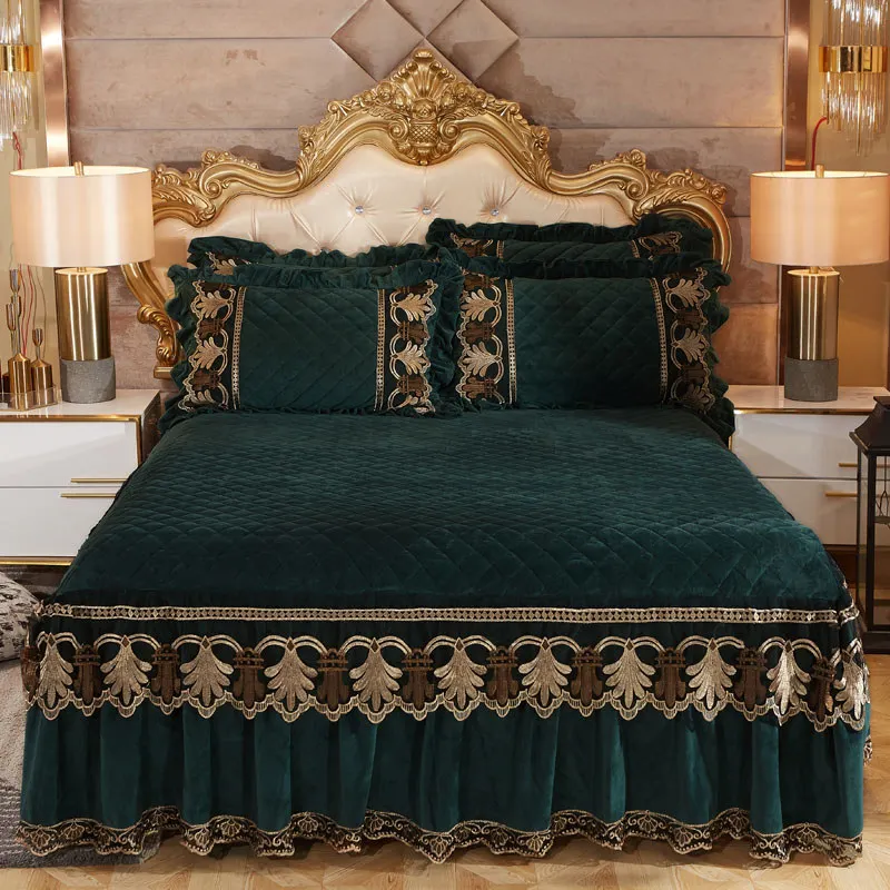 Европейский кружевной комплект постельного белья роскошное бархатное покрывало