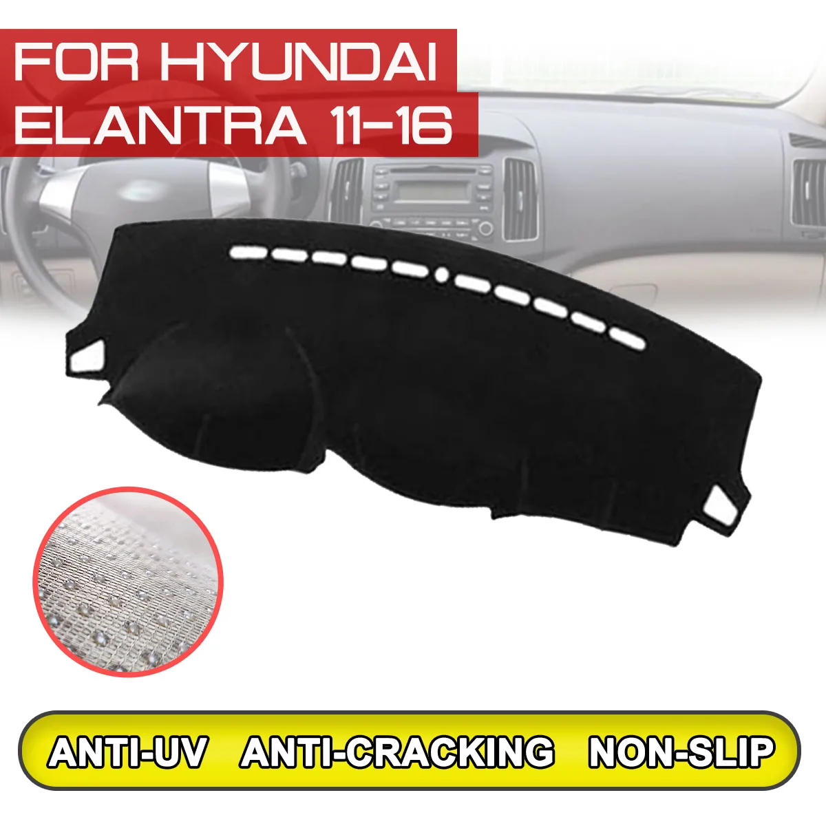 

Нескользящий коврик для приборной панели Hyundai Elantra 2011 2012 2013 2014 2016