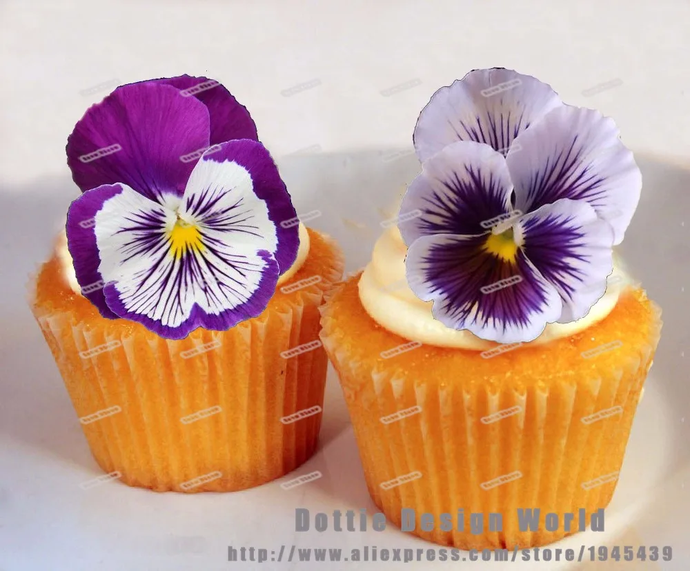 24 Фиолетовый Белый Цветок анютины глазки съедобный торт фигурки жениха и невесты