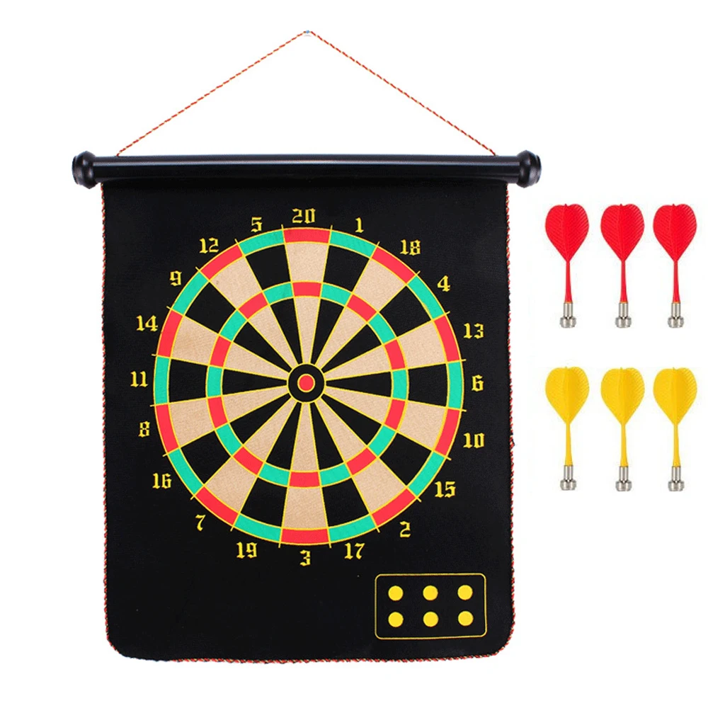 

Portable Magnetic Dart Board Set with 6 Magnetic Darts Exercise Fun Game