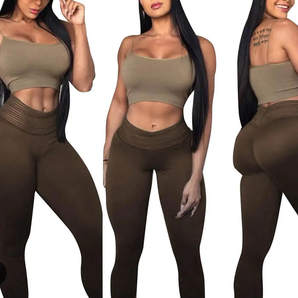 Женские штаны леггинсы для фитнеса с высокой талией бесшовные пуш-ап спортивные