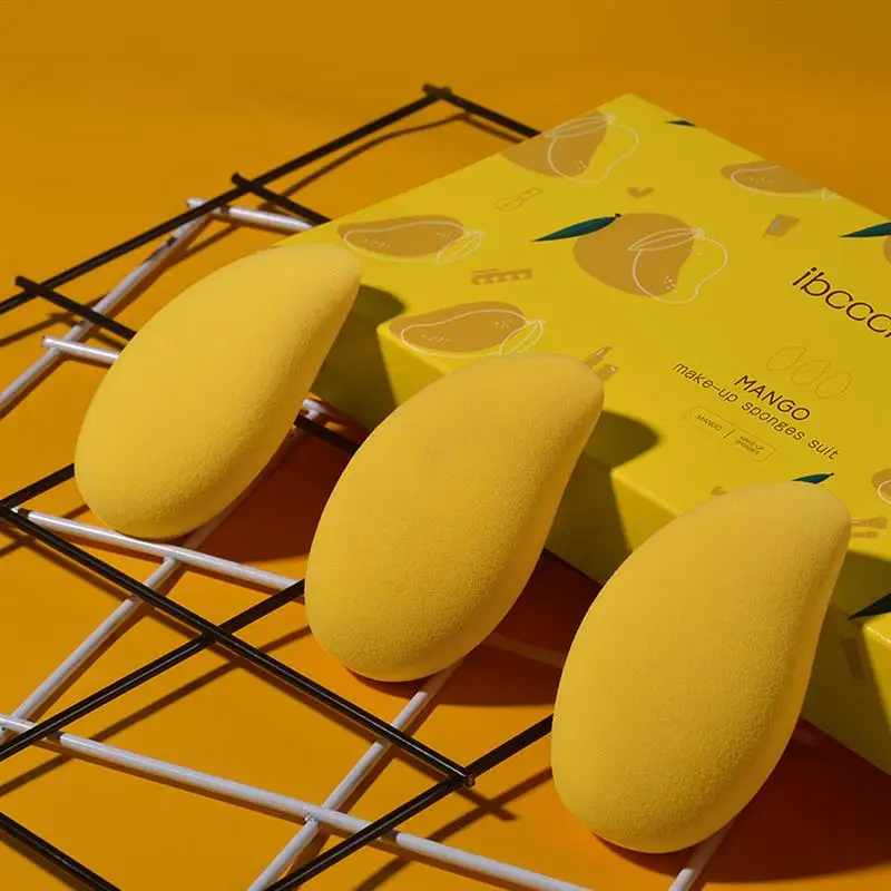 3 шт. косметические пуховики для лица с манго |