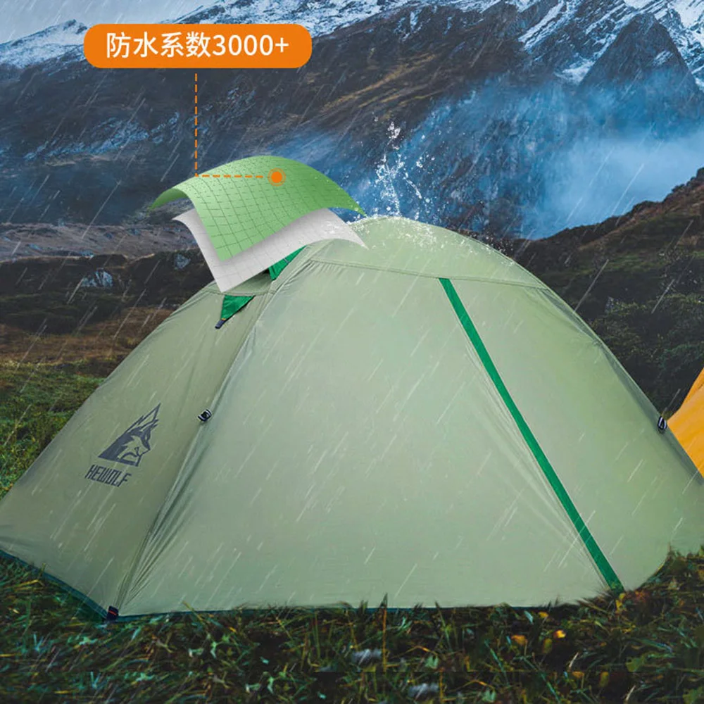 Preise HEWOLF 2 Person Ultraleicht Camping Zelt Outdoor Camping Zelt Aluminium Legierung Wasserdichte Doppel Schicht Camping Wandern Climing Zelt