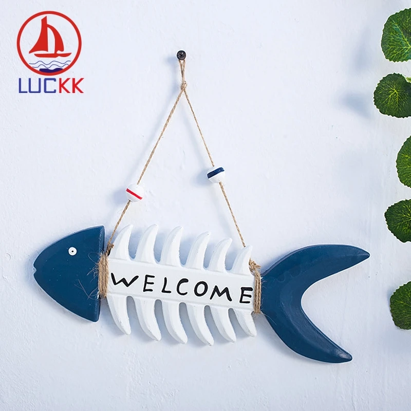 LUCKK средиземноморская подвесная деревянная доска с рыбьими костяшками дверная