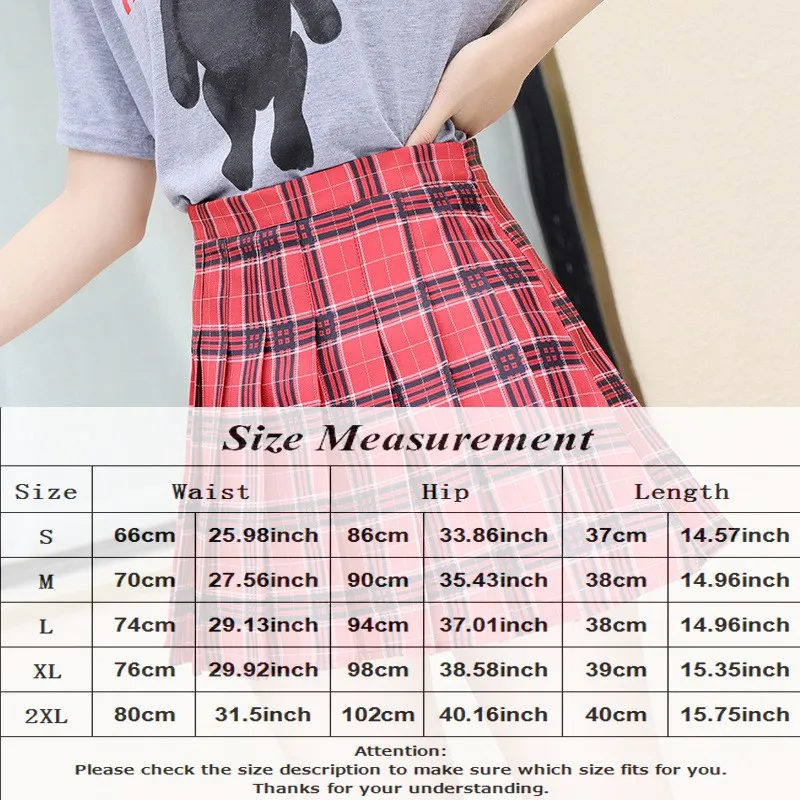 

A-S-2XL 2021 Summer JK Style Japanese Students Plaid Skirt For Women Casual High Waist A-line Mini Skirts All Match Plus Size