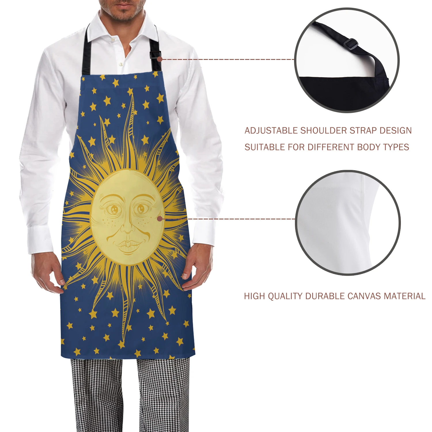 Хиппи солнце вокруг звезд кухня женские фартуки детская Рабочая одежда мужчины