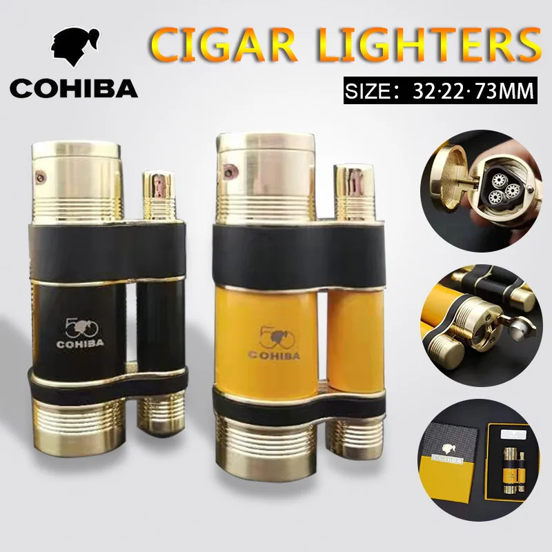 

Роскошная ветрозащитная сигаретная Зажигалка Cohiba, кремневая зажигалка с колесами, зажигалка для сигарет, аксессуары для курения