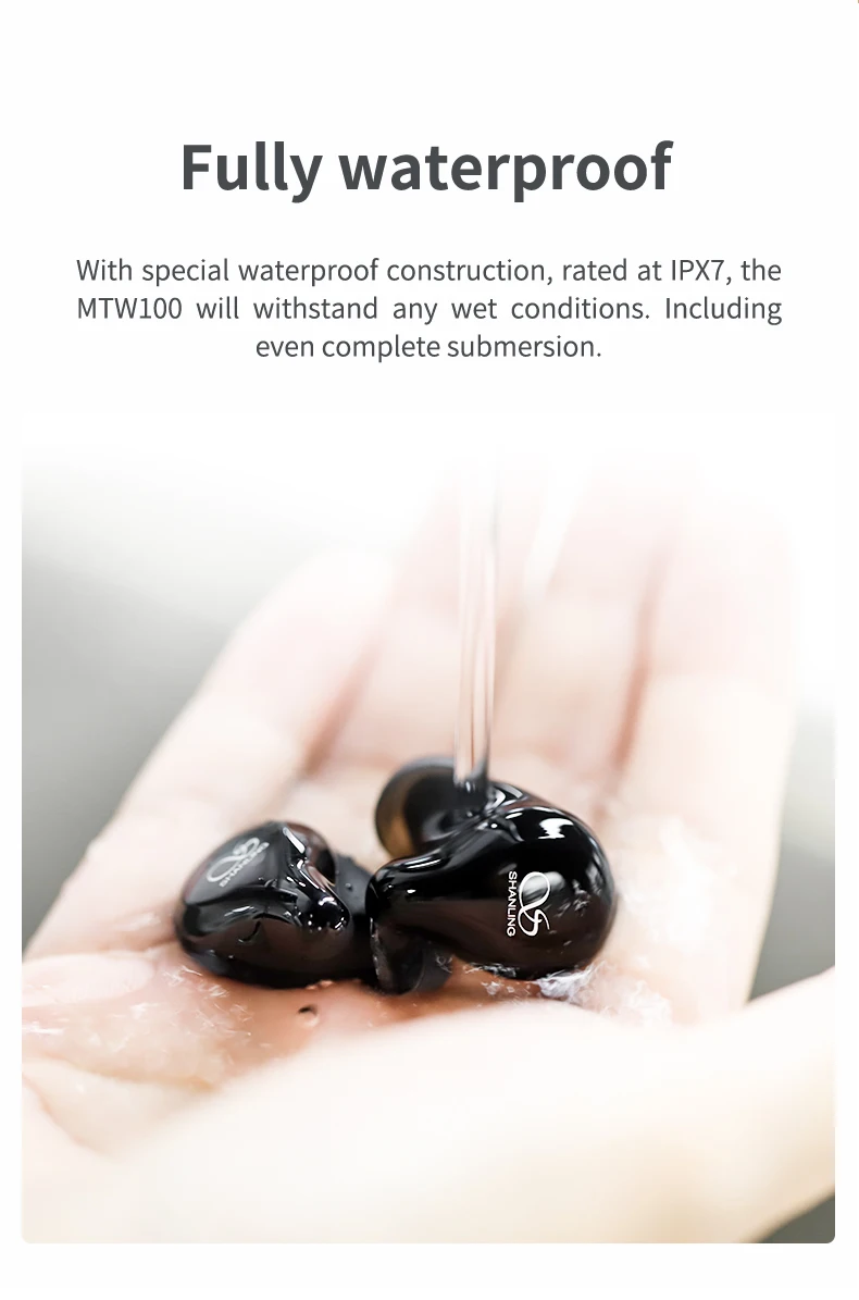 Shanling MTW100 беспроводные наушники TWS Bluetooth 5,0 IPX7 водонепроницаемые беспроводные наушники-вкладыши