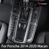 car carbon fiber central control shift decorative panel sticker for porsche 2014 2020 macan car interior modification supplies
