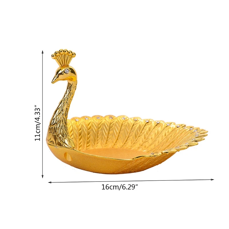 

Peacock Shape Fruit Plate Luxury Delicate Bird Dried Dish Snack Tray Nut Bowl Table Wedding Party Home Decoration