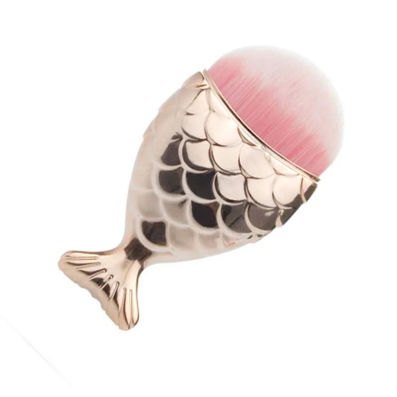Make up Brushes Professional Mermaid Shape fish Makeup Brush Cosmetic Fishtail Powder Foundation Blush Face Tools | Красота и