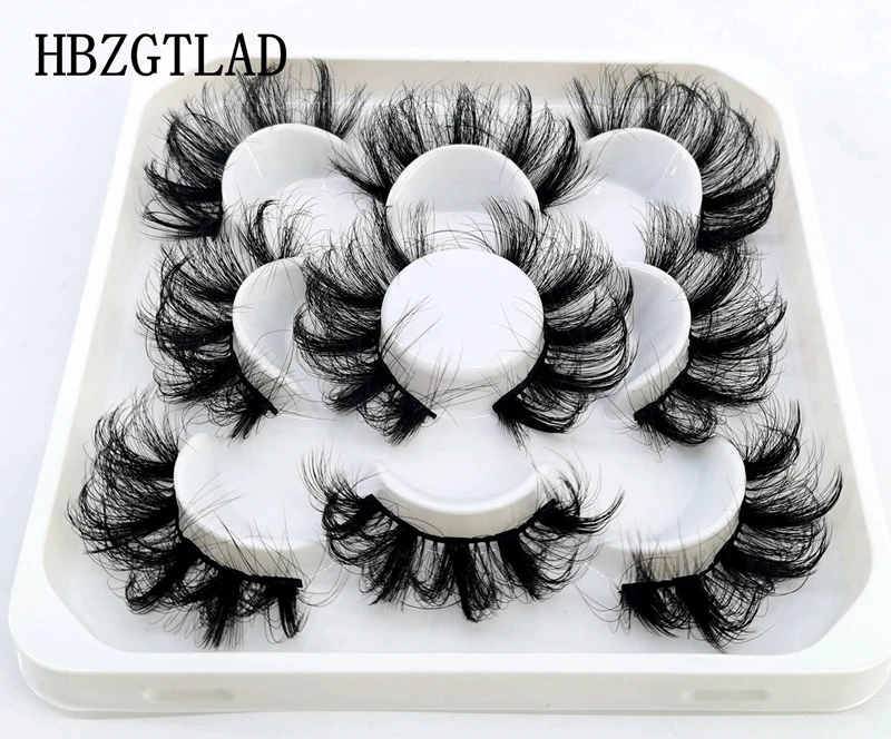 

5 Pairs 25 mm 3d Mink Lashes Bulk Faux with Custom Box Wispy Natural Mink Lashes Pack Short Wholesales Natural False Eyelashes