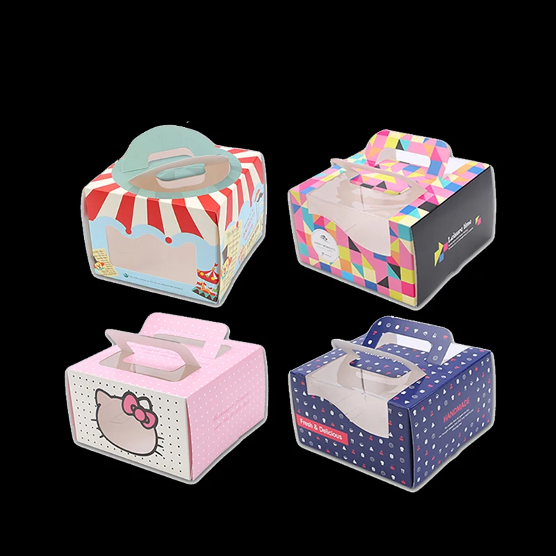 6 дюймов мусс сыр квадратный переносная коробка для пирожных с прозрачным окном