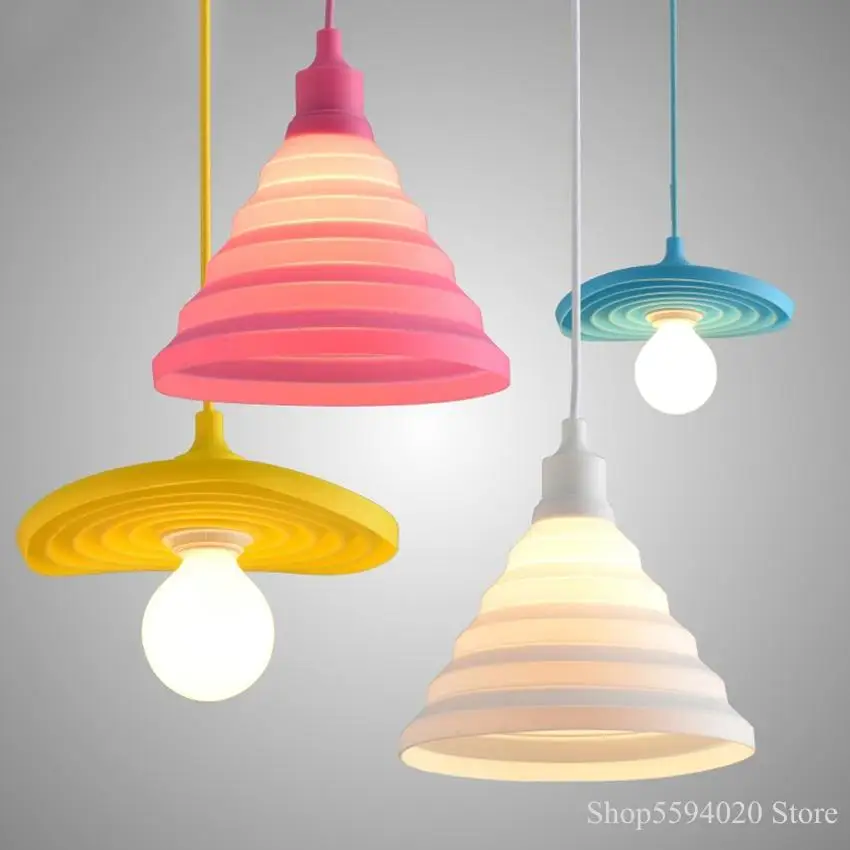 Креативный красочный силиконовый подвесной светильник E27 декоративное Домашнее