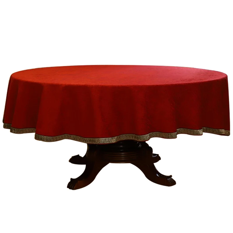 Красная круглая скатерть в китайском стиле европейская бархатная однотонная