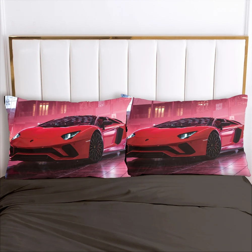 

3D HD Pillow Case Custom,2 PCS Pillowcase 50x70/50x75/50x80/80x80/65x65,Decorative Pillow Cover Bedding Lamborghini,drop ship