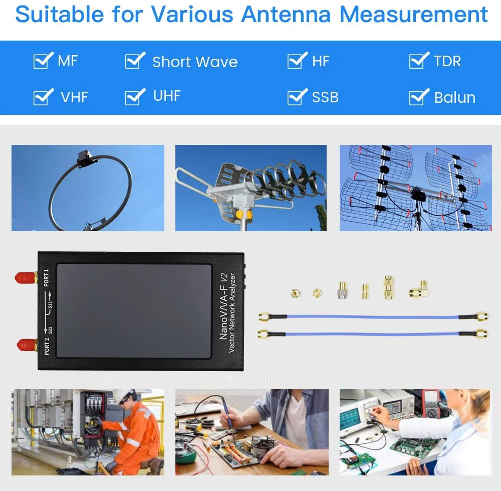 

4.3 Inch IPS LCD Display NanoVNA-F V2 Vector Network Analyzer S-A-A-2 Antenna Analyzer Short Wave HF VHF UHF