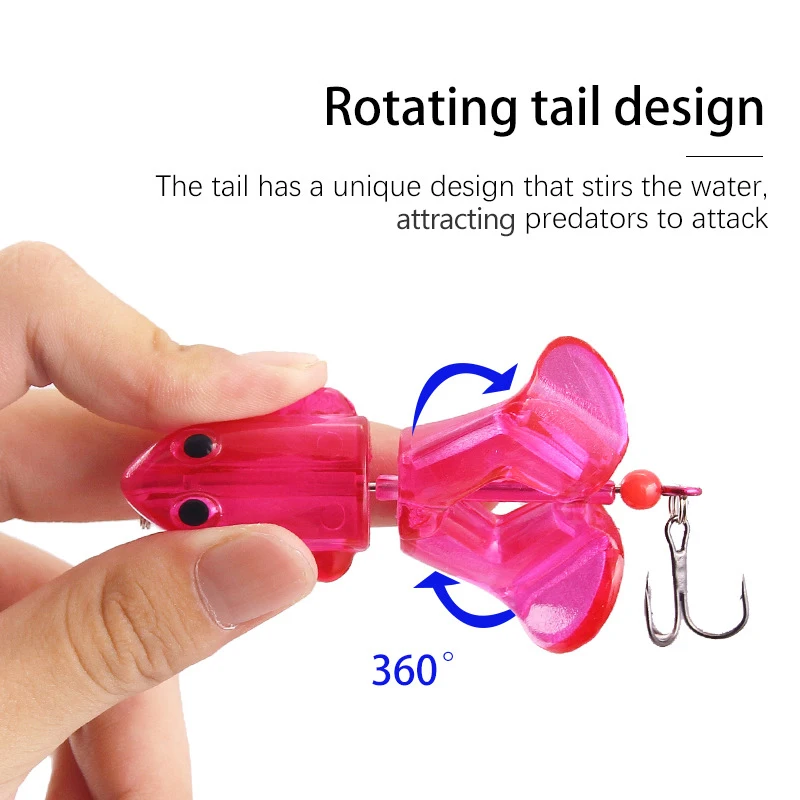 

8.5cm/12.5g New Topwater Minnow Fishing Lure Rotating Propeller Frog Bait Artificial Crankbait Wobbler Jig Trolling Fishing Lure