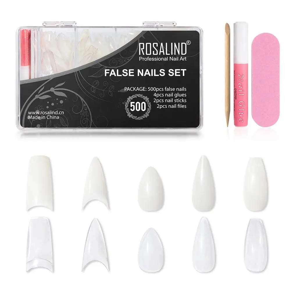 

500 шт., набор для ногтей, искусственные ногти