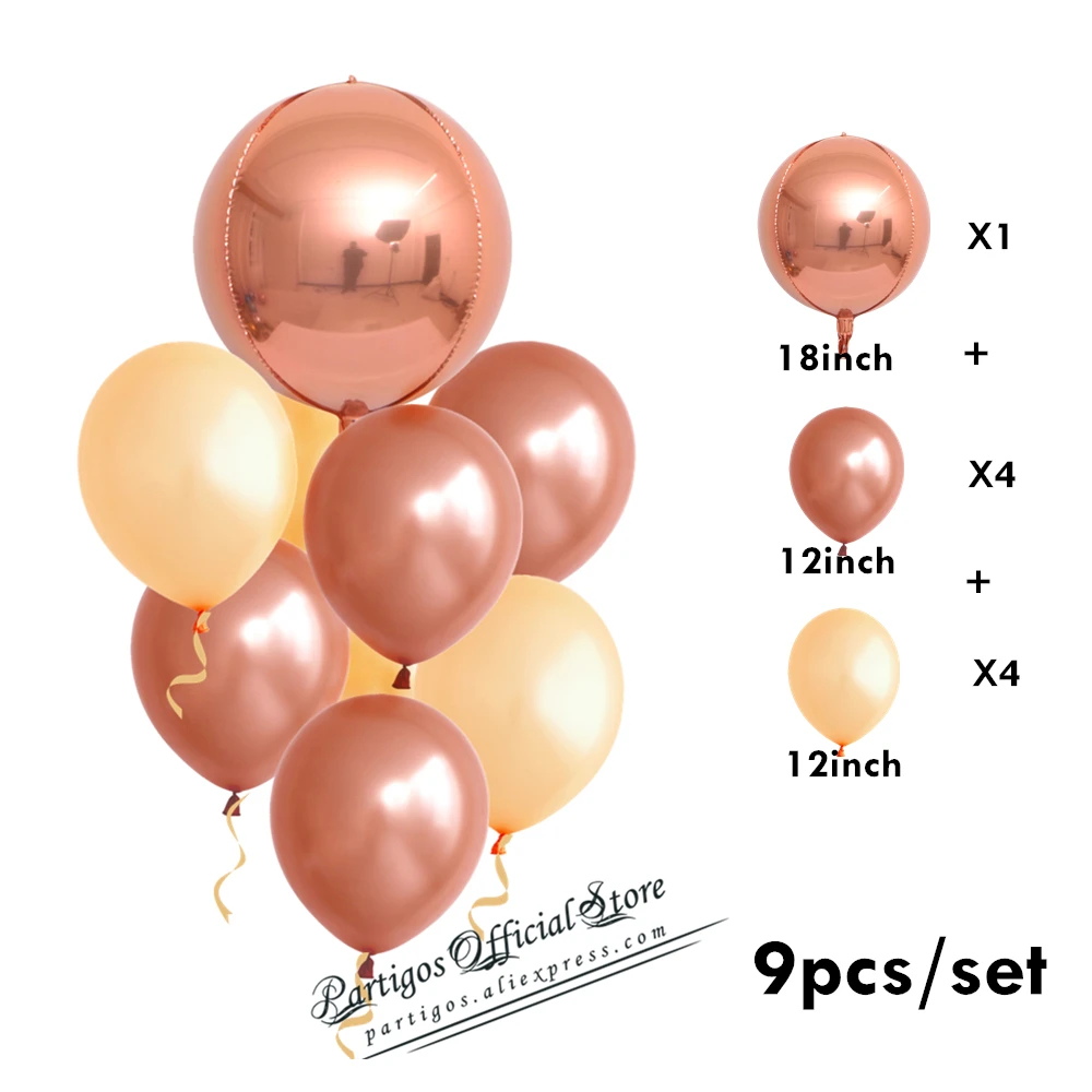 rose gold 1 1 компл. 4D розовое золото свадебные украшения, воздушные шары из фольги металлические блестящие звезды глобусы День Рождения Декор поставки баллоны с гелием - Цвет: rose gold 1