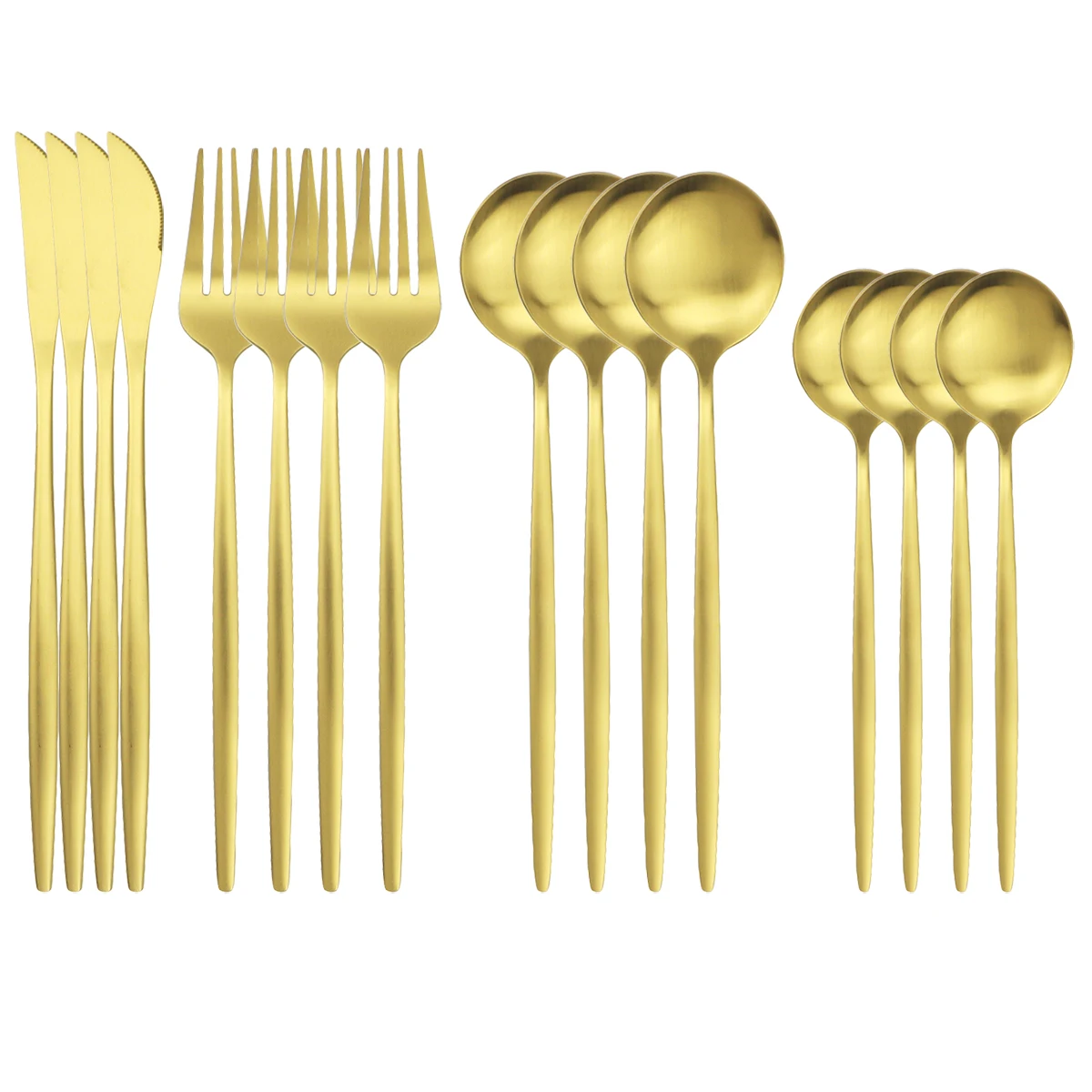 16 шт./компл. набор золотых столовых приборов нож вилка десерт искусственный