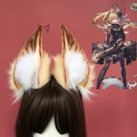 new handmade work original beast cosplay wolf cat dog ears black hairband hairhoop headwear for cosplay costume accessories