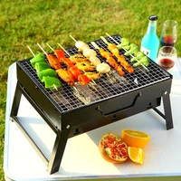outdoor bbq grill stainless steel portable folding bbq grill camping grill household mini charcoal grill stove 2021 new dropship