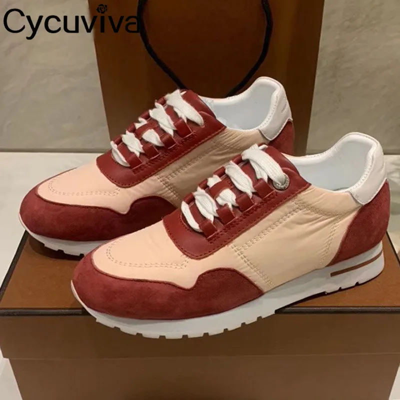 Женские дышащие кроссовки плоская подошва со шнуровкой с круглым носком для бега