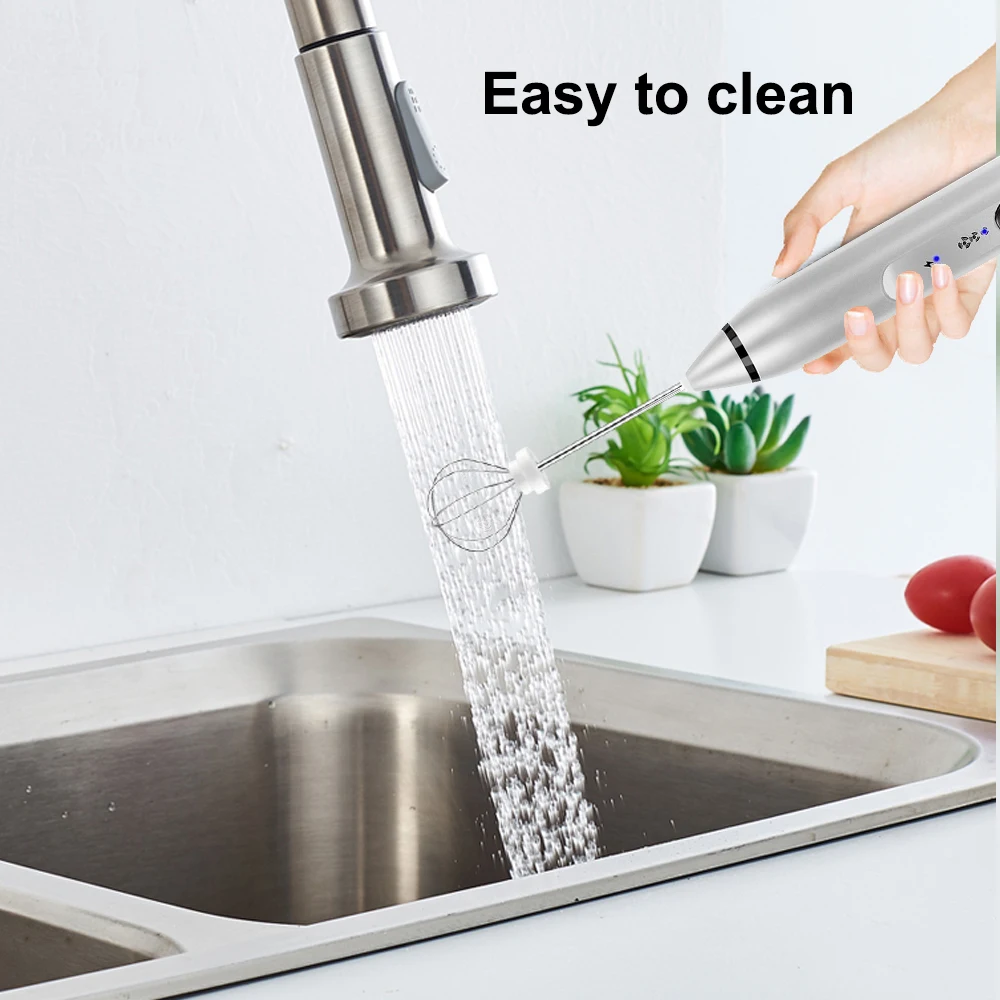 Кухонный ручной вспениватель молока перезаряжаемый Электрический с двойной