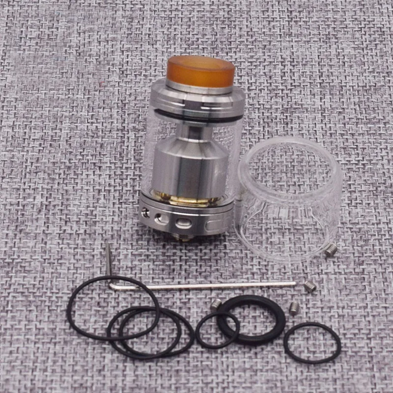 

Manta RTA rebuildable tank with 3.5 ml or 5ml glass 24 mm diameter 810 drip tip 510 threaded top filling atomizer vs Zeus X RTA