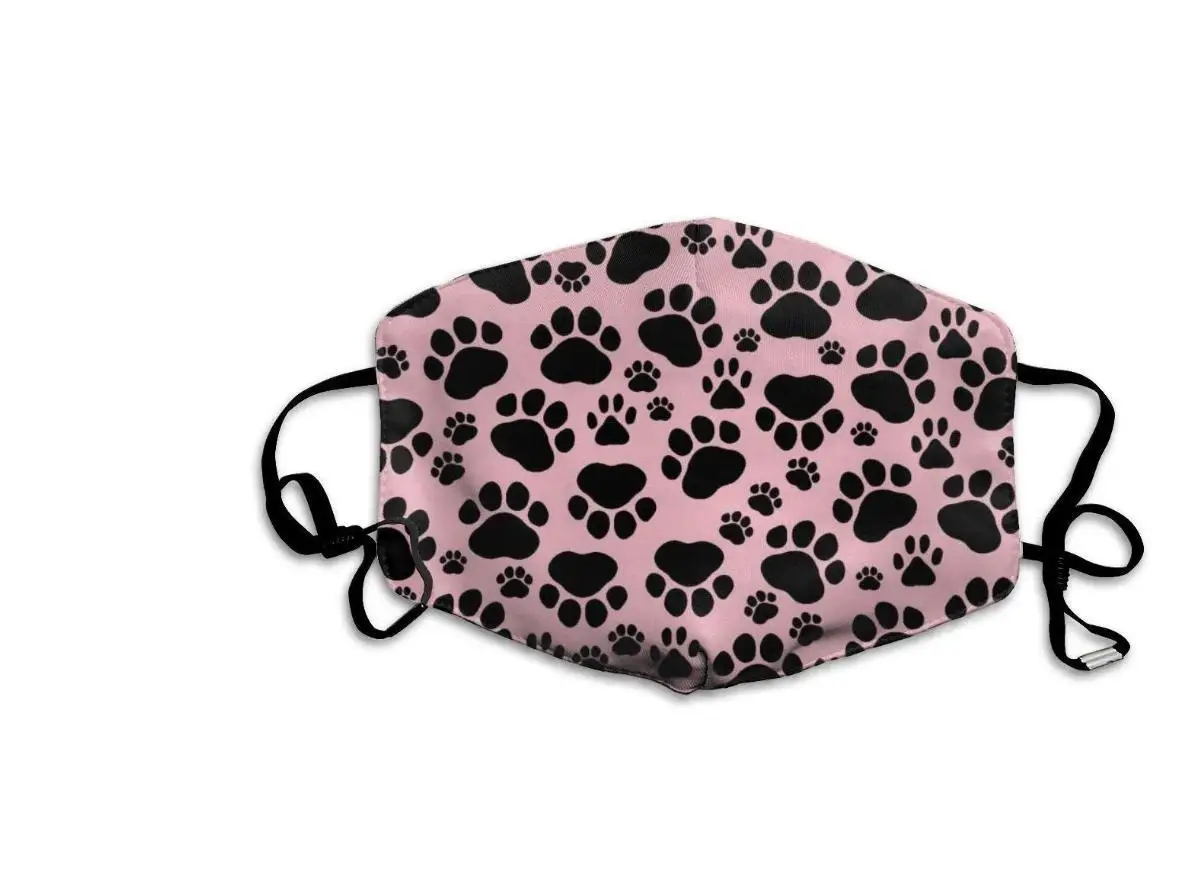 

Funny Pet Paws Printed Mouth Covering Washable Reusable Fabric Face Mask with Filter