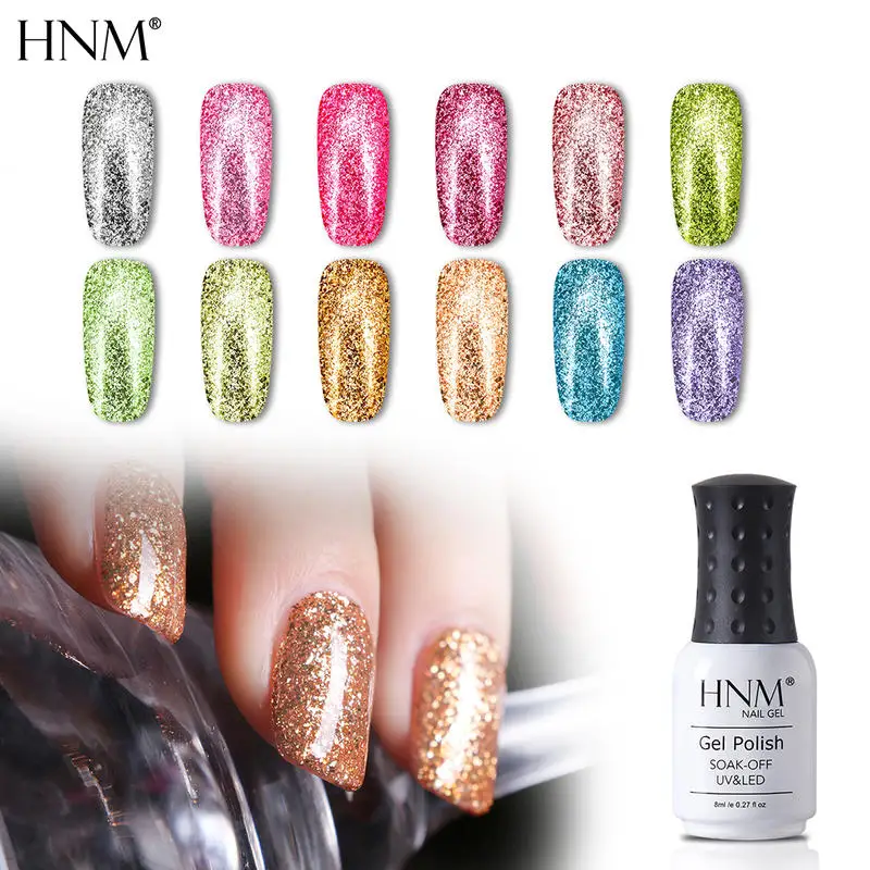 HNM 8ML Super Shiny Platinum Gel Nail Polish Rose Gold Silver Varnish Primer Soak Off UV LED Long Lasting Lacquer | Красота и