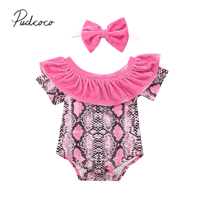 Детская летняя одежда Одежда для новорожденных девочек боди с принтом змеиной