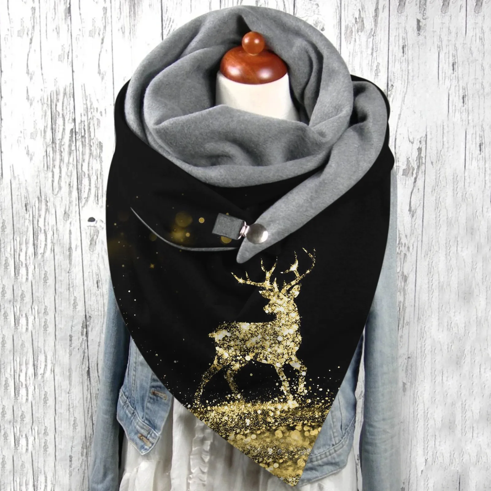 Универсальные теплые шарфы осень-зима Рождественский шарф с принтом лося