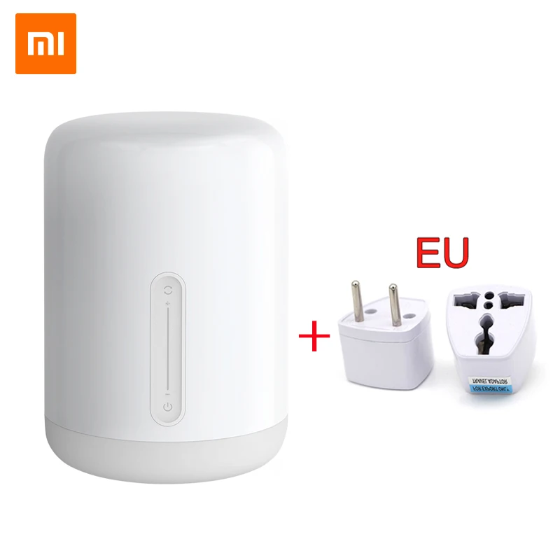 Xiaomi Mijia прикроватная лампа 2 светильник WiFi/Bluetooth светодиодный светильник умный Внутренний Ночной светильник работает с Apple HomeKit - Цвет: lamp2 add EU adpater