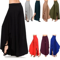 fall 2022 casual nine point mid waist new womens beltless irregular and comfortable wide leg pants