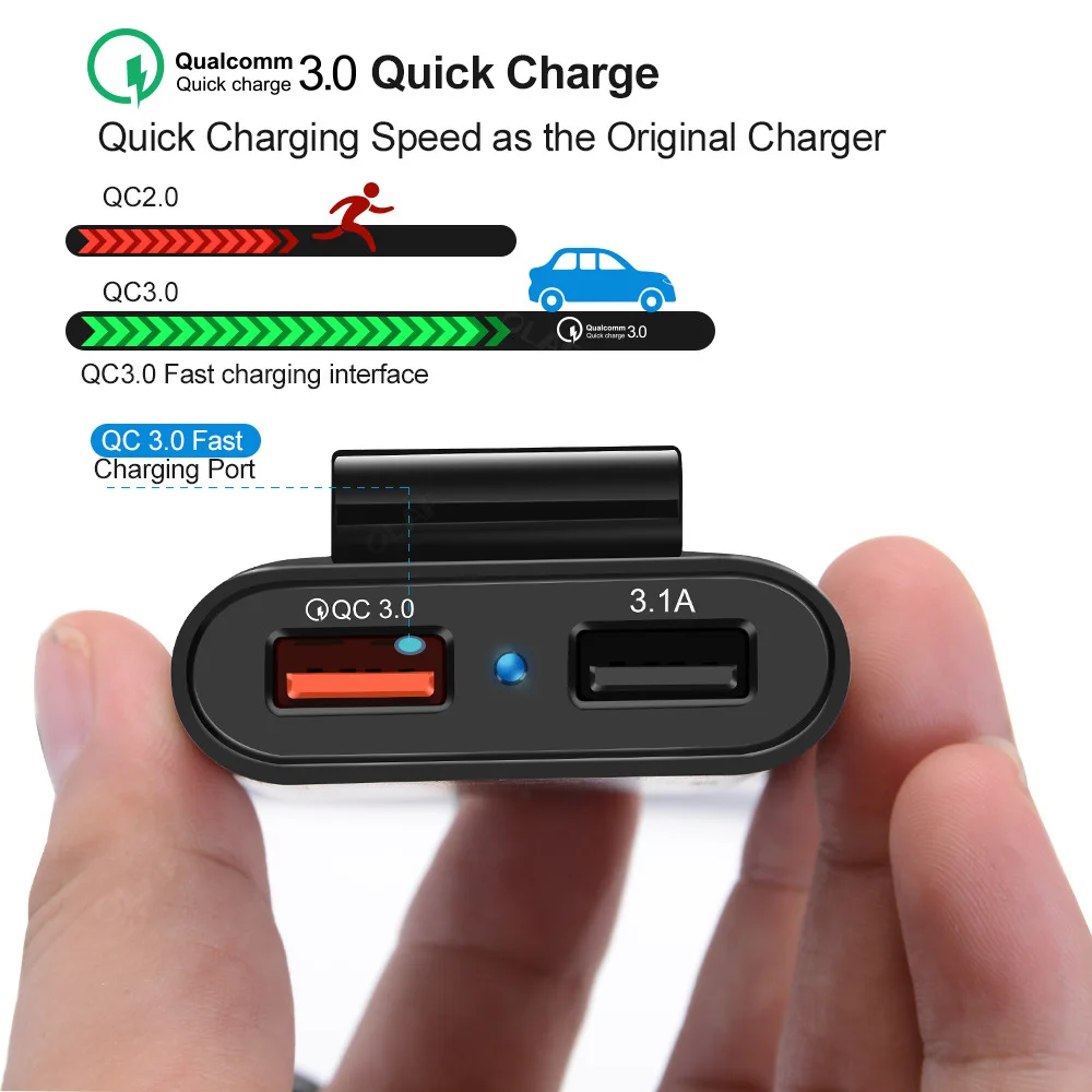 4 USB QC 3 0 Автомобильное зарядное устройство Быстрая зарядка телефон автомобиль