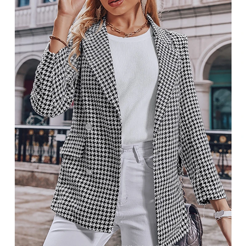 

Осенние повседневные куртки Wepbel с длинным рукавом, пальто, модный костюм из твида, куртка, женская верхняя одежда, женские блейзеры, костюмы