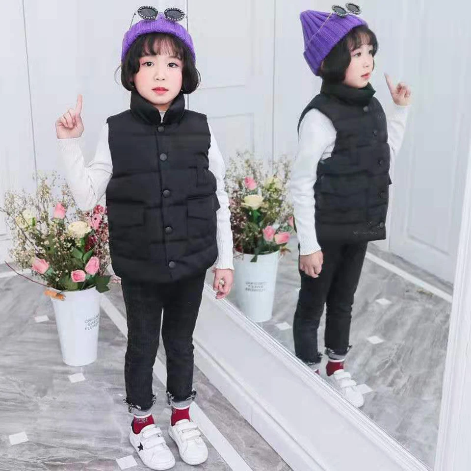 Жилеты для девочек и мальчиков коллекция 2019 года осенне зимний новый модный