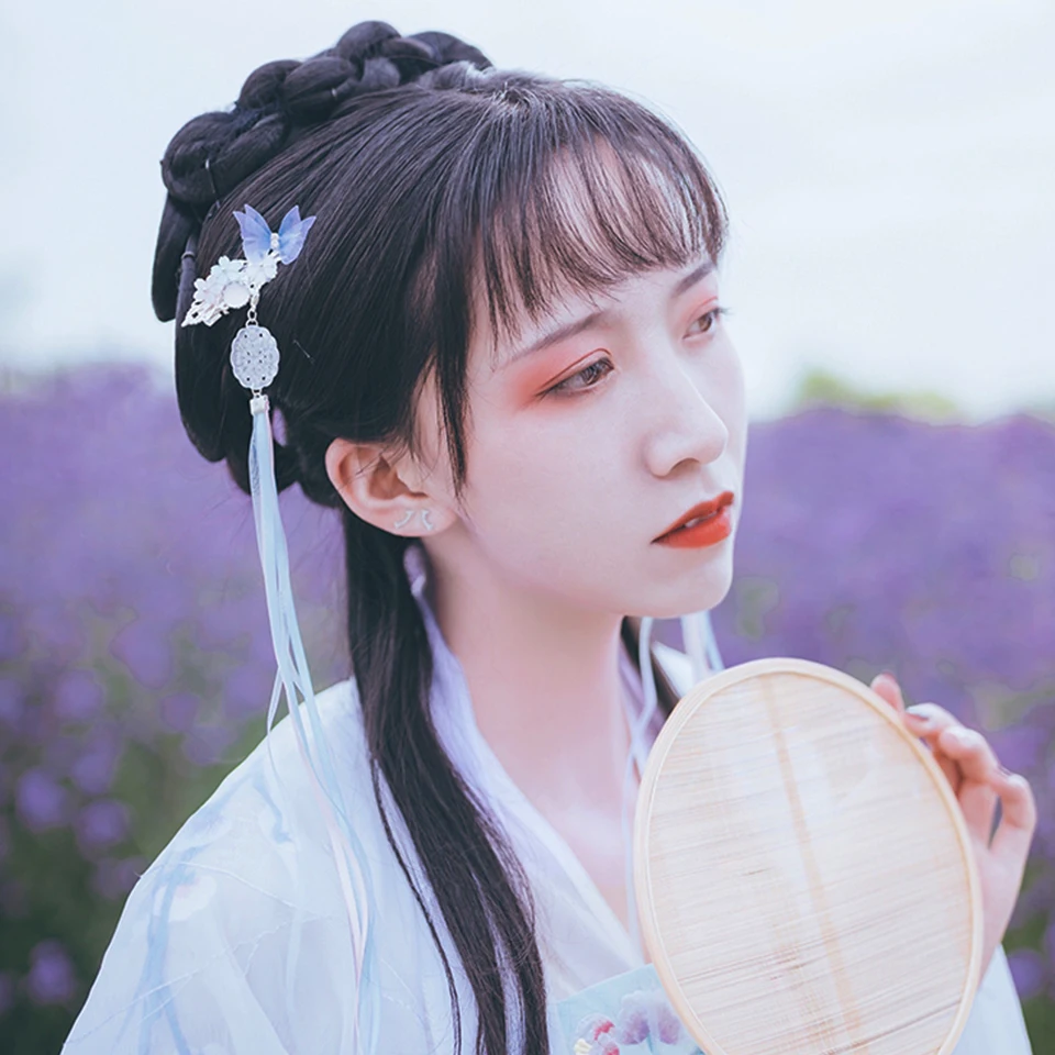 Китайский Hanfu аксессуары древний стиль Бабочка, любовь, цветок палочки для волос ювелирные изделия Фея стиль аксессуары для волос в стиле ханьфу головной убор