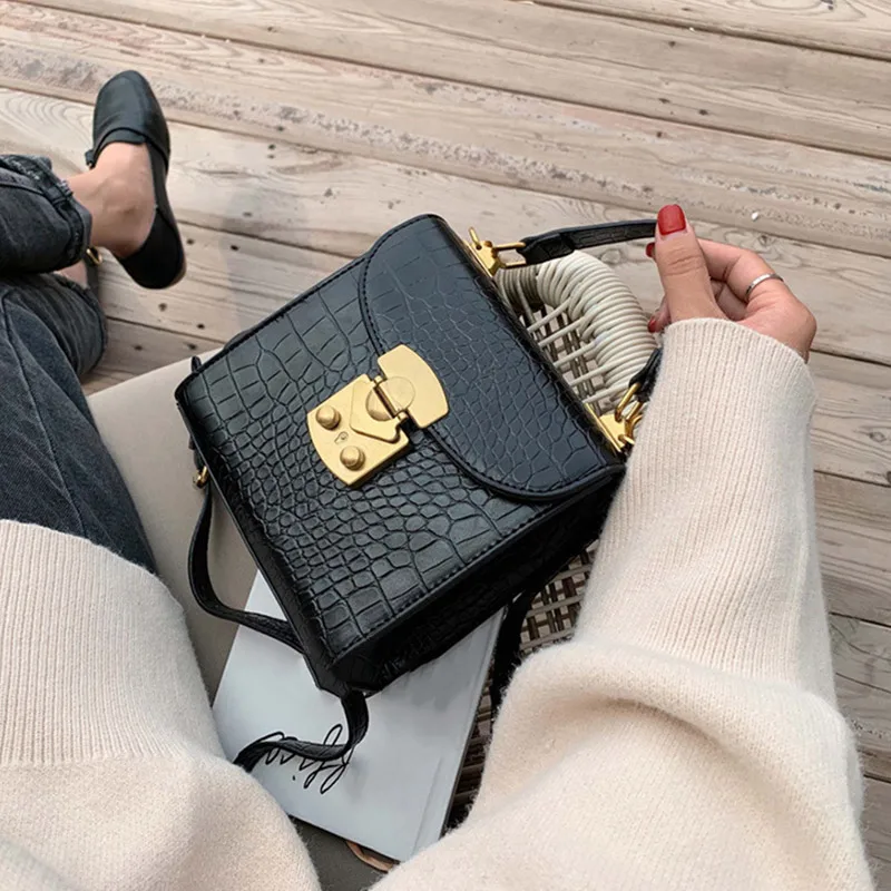 Мини сумки через плечо с каменным узором из искусственной кожи для женщин