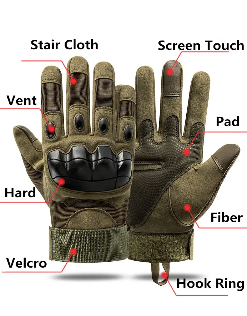 

Tactical Motocycle Gloves Full Finger Touch Screen Army Military Paintball Hunting Cycling Bike Racing Moto GuantesTacticos XL
