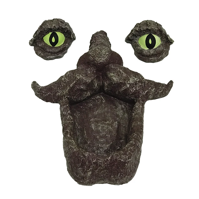 

Tree Face-shaped Birds Feeder with Big Open Mouth Assemblable Resin Craft Decoration for Garden Outdoor E7