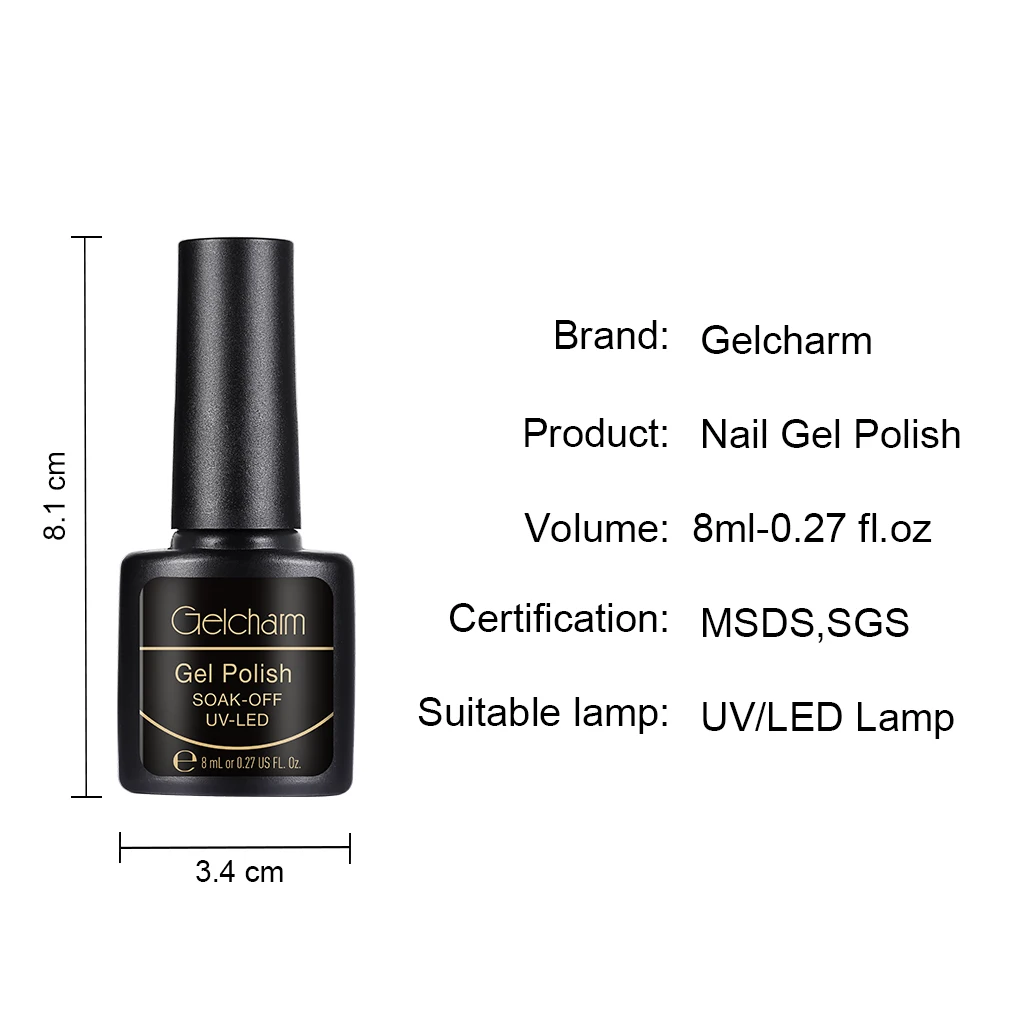 Gelcharm 8 мл Хамелеон Гель лак для нейл арта черная основа необходимый УФ гель ногтей