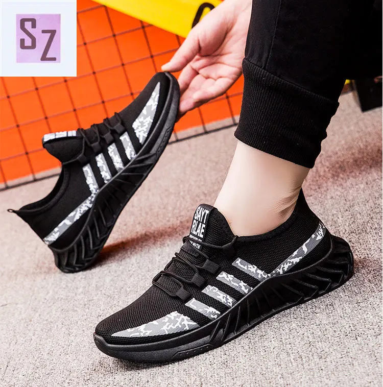 

2021 Designer Sports Men's Shoes Flying Woven Breathable Shoes Fashion Thick-soled Trendy Shoes Men's Casual Running Shoes