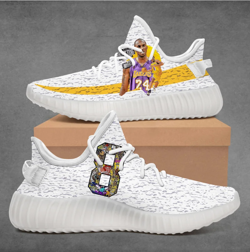 

2021 Custom Yeezys Kobe Bryant 24 LAL Running 350 V2 Shoes Sneakers