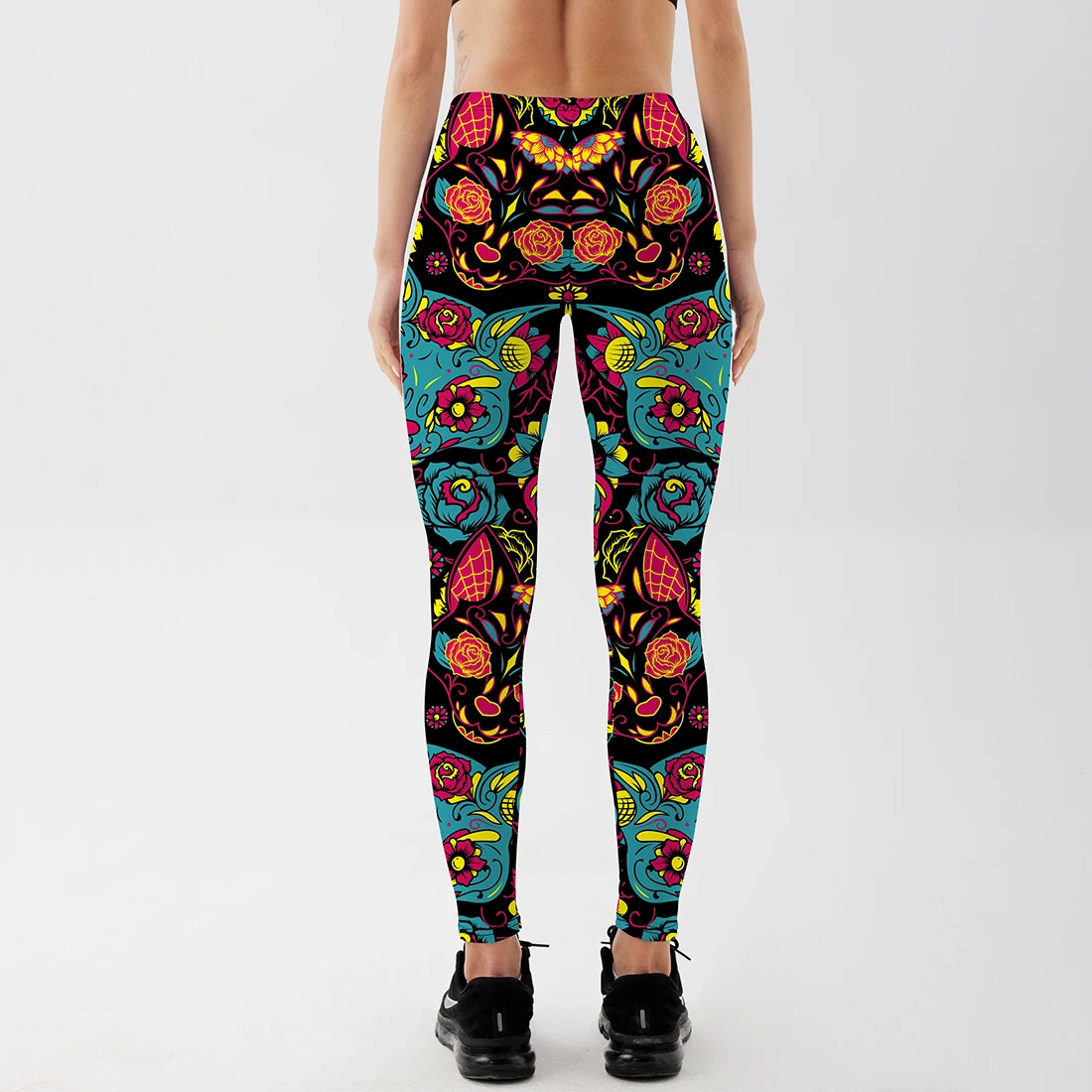 Женские леггинсы для фитнеса Qickitout эластичные штаны карандаш с цифровым принтом