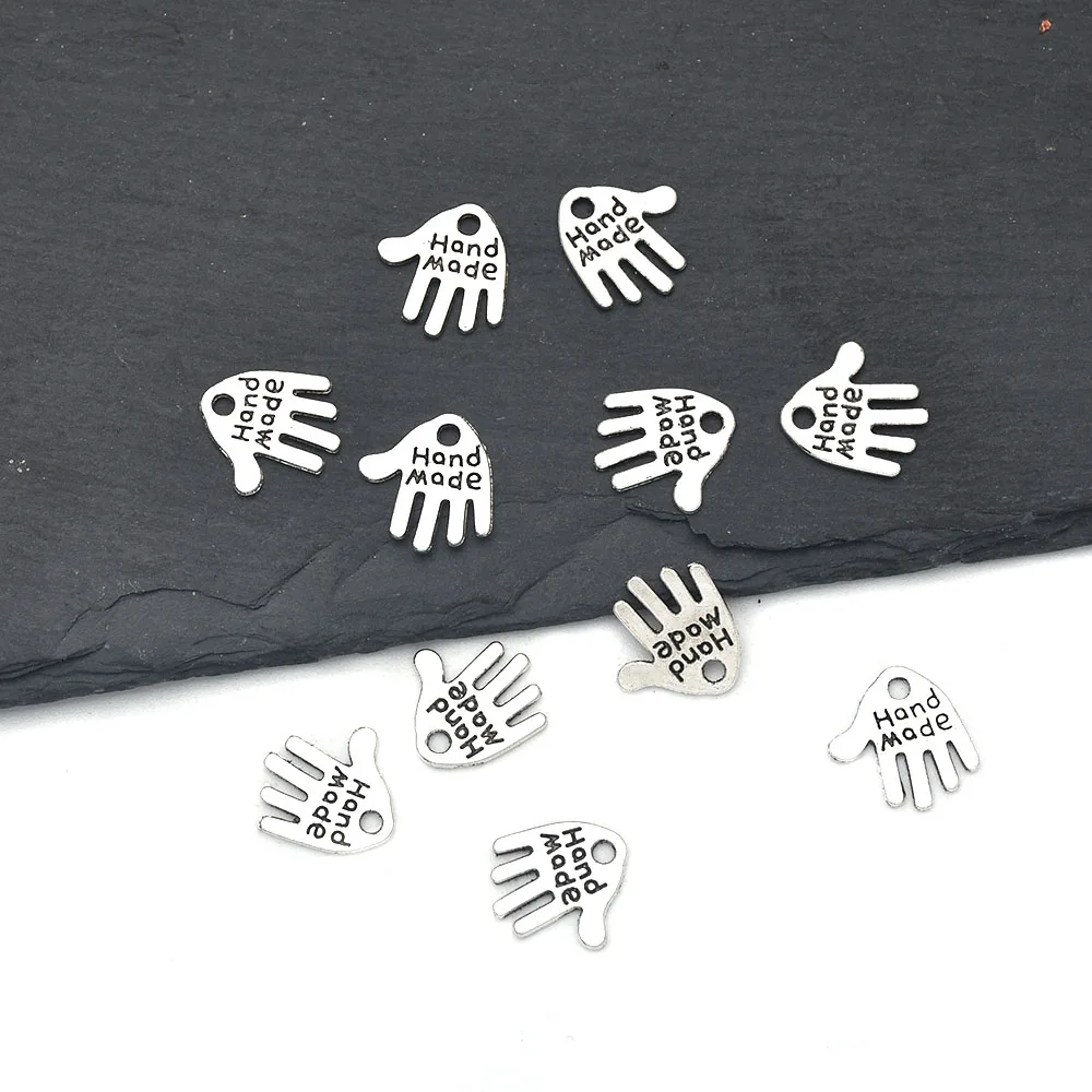 

50 шт., серебряные подвески ручной работы в античном стиле