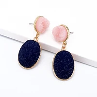 fashion jewelry elegant resin stone geode earrings geometric drop earrings for women jewelry statement pendientes